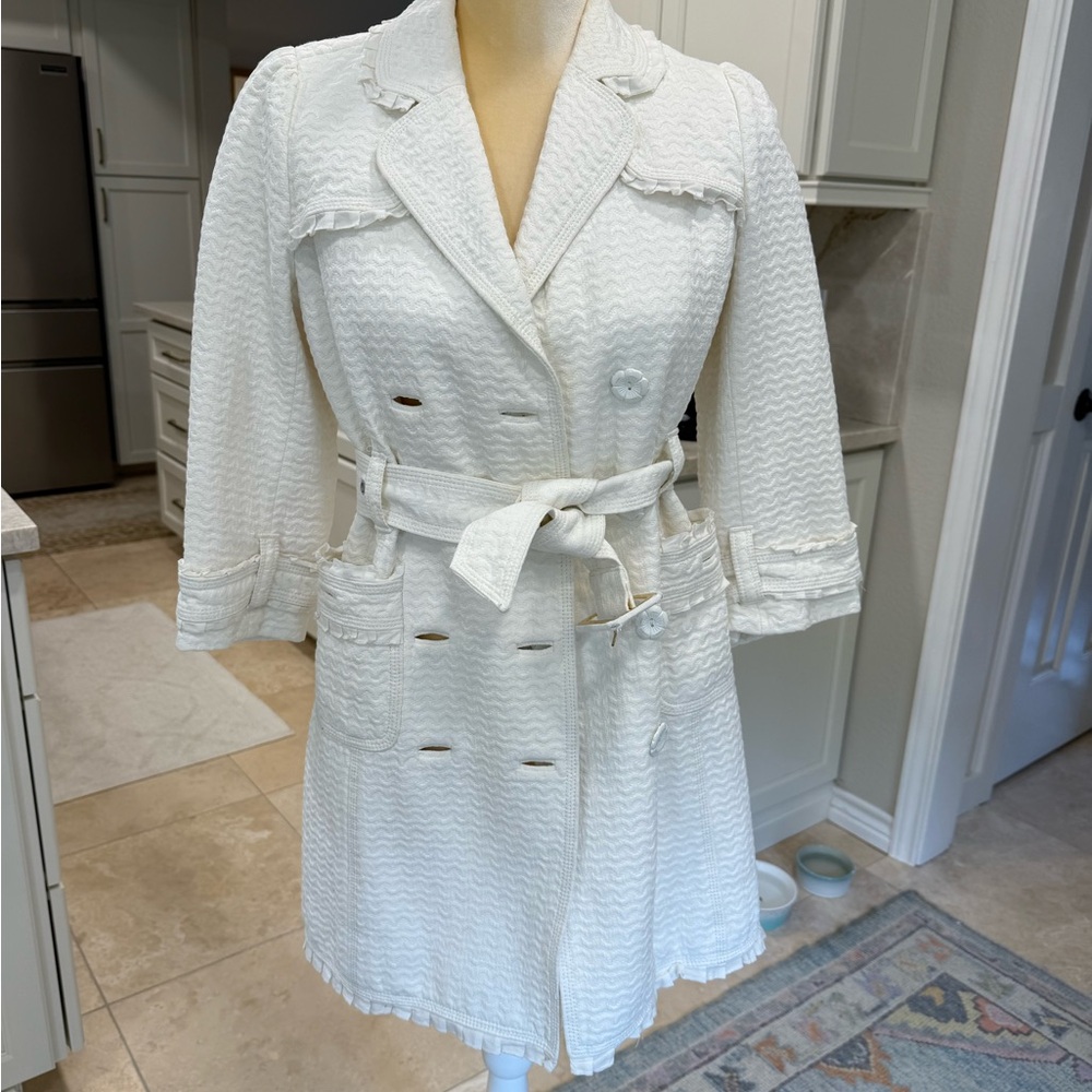 LAST CHANCE Juicy Couture White Cream Double-Breasted Jacket Size Small